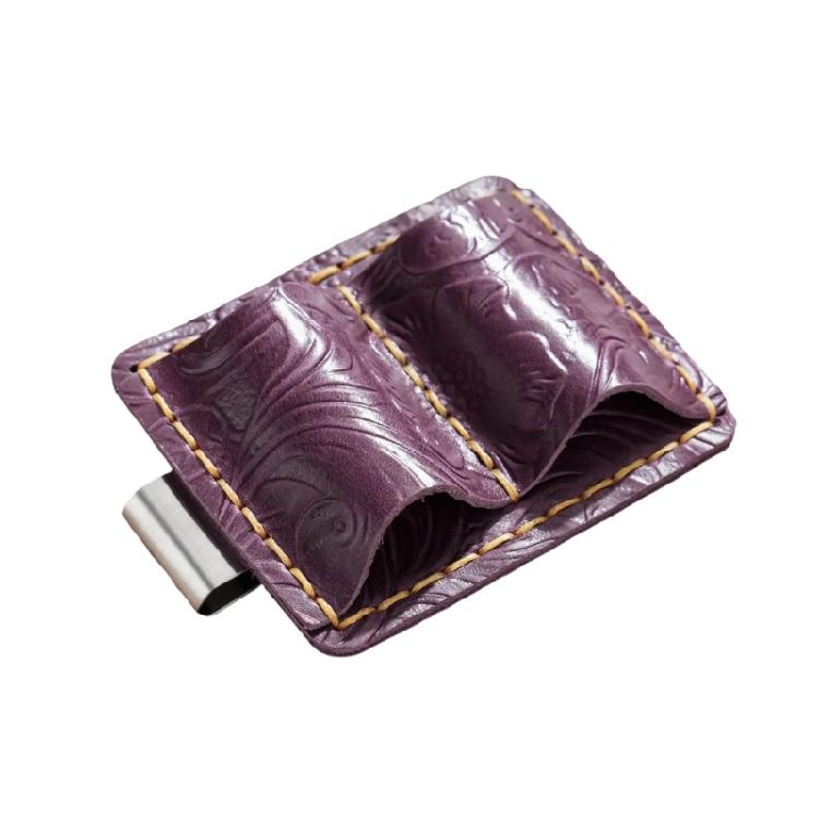 Leather Pen Clip Holder Double Holder Pen Holder with Clip Notebook Pencil Holder For Book Journal Planner Clipboard
