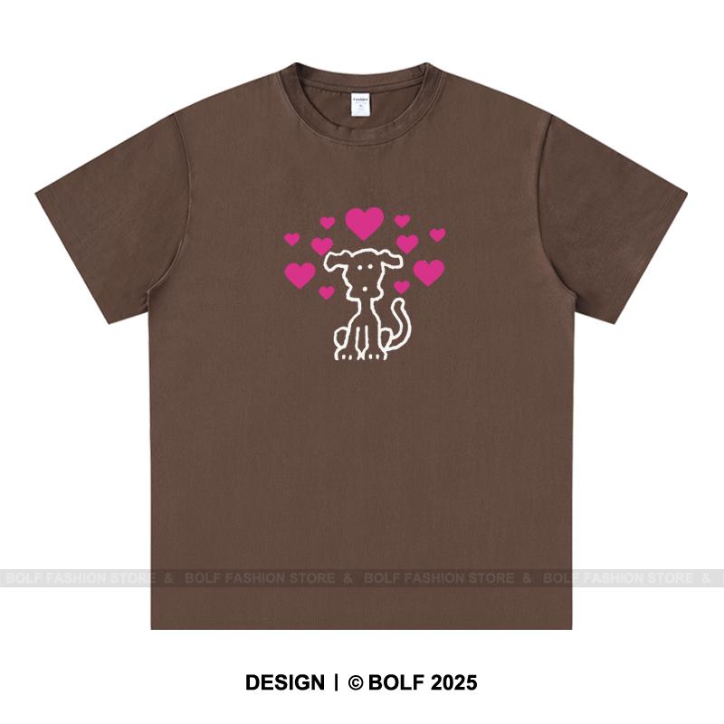 2025 New Simple Printed 100% Cotton Women's Oversized T-Shirt Loose Fit Graphic Tees Tops for Daily Wear