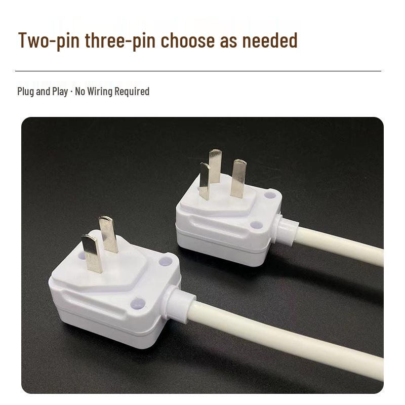 LED Socket Lamp Holder with E27 Screw, Rotating Head, and Flexible Hose (Three-hole Plug-In) for Bedroom.