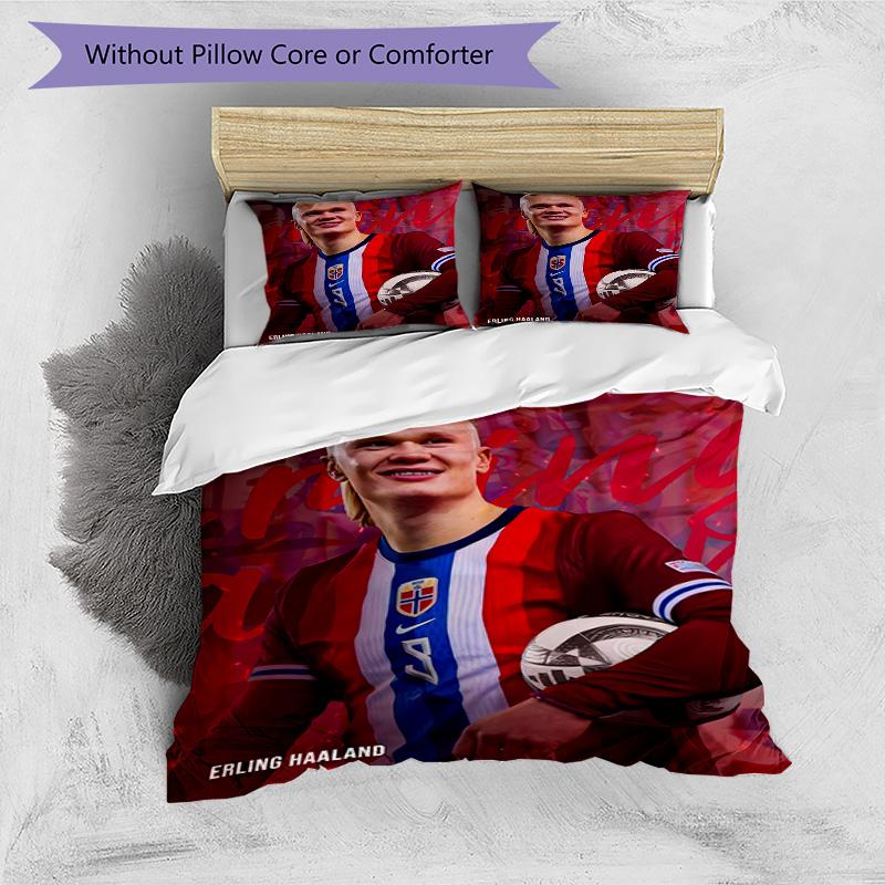3pcs Haaland9 Design Cover Set - HD Printed Bedding with 1 Cover and 2 Pillowcases - Perfect for Home and Dorm Decor