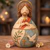 Mini Prayer Figure Jewelry Box Resin Handmade Mary Virgin Jesus Praying Christian Keepsake Box Catholic Gift for Men Women