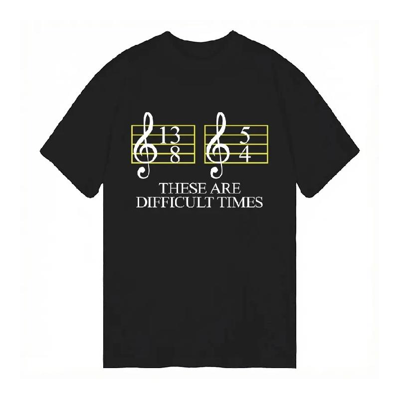 

Difficult Times Printed Cotton T-shirt Summer Men s and Women s New Clothing Fashion Casual High Quality T-shirt Street Wear S чёрный