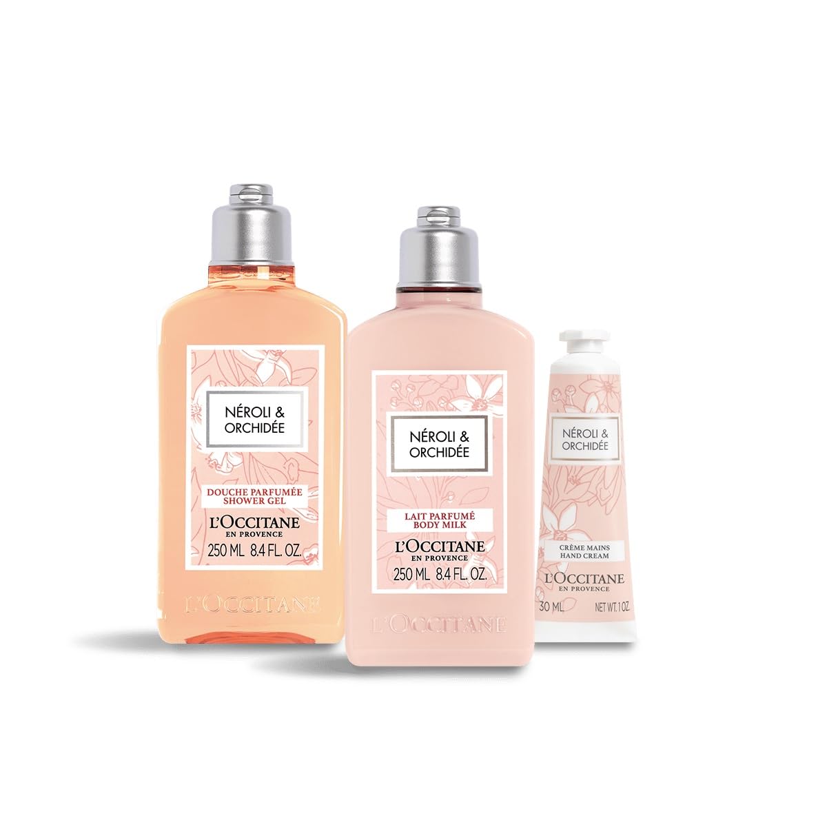 

Neroli Orchidee Trio Body and Hand Cream Perfect for or as a Gift for Popular Body Soap with Drawstring L OCCITANE (Shower Gel, Milk, Set) - розовый