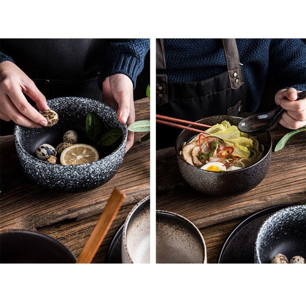 Retro Ceramic Ramen Bowl Exquisite Soup Bowl Multifunctional Instant Noodle Bowl  Gift