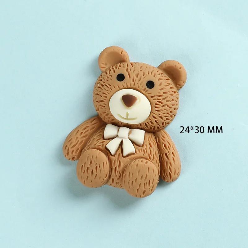 

10-100pcs Cartoon Beige Coffee Bear Resin Cabochon Flatbacks Fit Phone Decor Parts Scrapbooking Craft DIY Hair Bows Accessories 10PCS коричневий