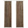 VidaXL Blackout Curtains with Hooks 2 Pcs Velvet Beige 140x225 Cm