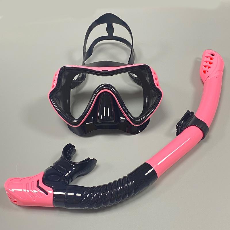 Adult Large Frame Diving Mask & Snorkel Set Soft Silicone Waterproof Scuba Snorkeling Gear for Men Women