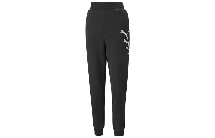 PUMA Knitted Sweatpants Women s Black Moderate Cuffed Pants 674336-01 L