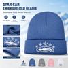 Star Embroidery Cuffed Beanie Hat Stretch Fit Knit Cap Fashion Winter Beanie  Men Women