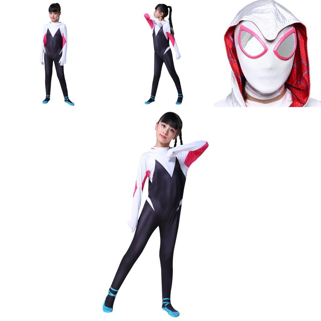 Vibrant Spider-man Into The Spider-verse Gwen Stacy Kids Costume Jumpsuit For Playful Adventures
