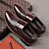 2025 Men's Leather Shoes Men's Autumn and Winter Business Dress Pointed Wedding Groom Shoes One Pedal Suit