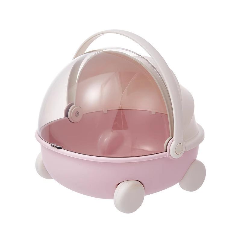 Labubu Plush Doll Portable Bassinet Storage Box with Flip Lid - Figurine, Snacks, and Toy Organizer