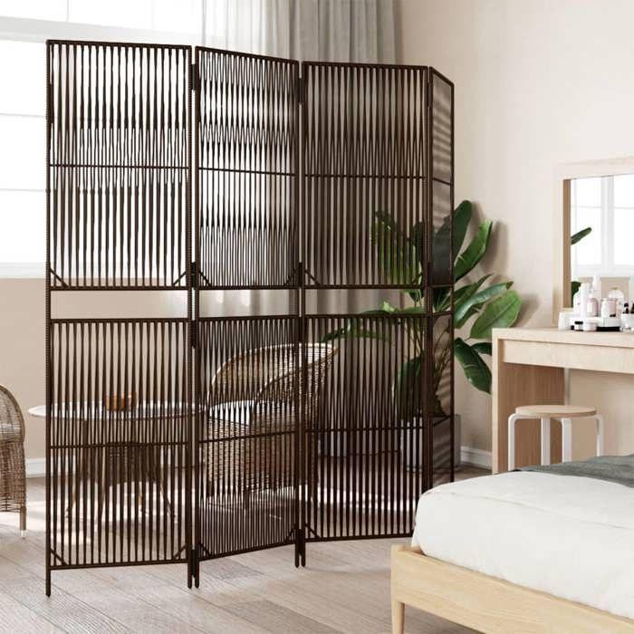 VidaXL Cloison de Séparation 4 Panneaux, Séparateur de Pièce, Écran d'Intimité, Paravent de Salon Chambre, Moderne, Marron 365393