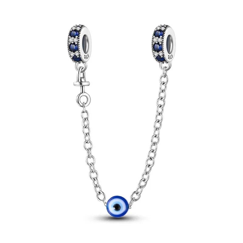 925 Silver Color Evil Eye Charm Demon Eye Bead For Original Bracelet&Bangle DIY Making Fashion Jewelry Gift
