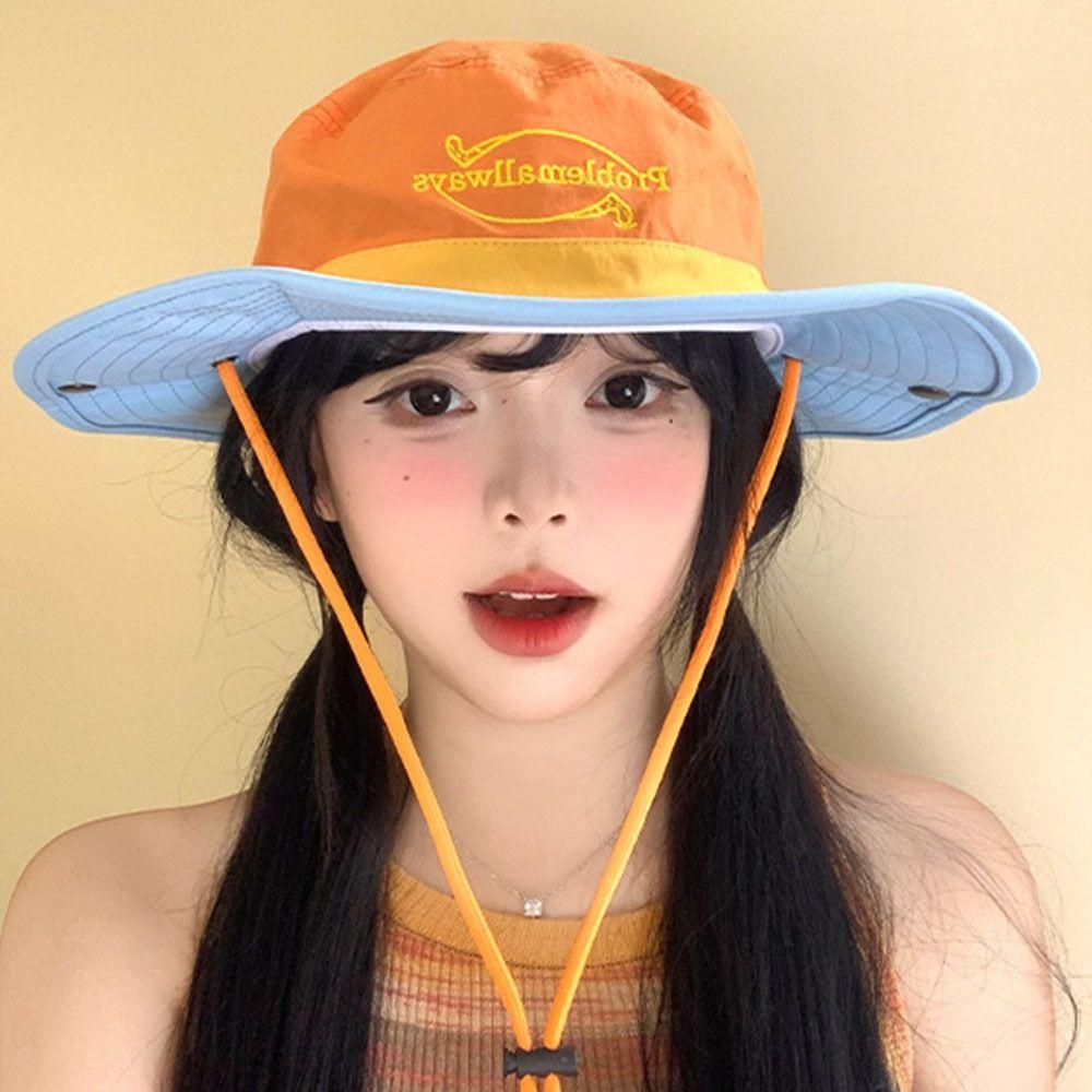 Color Matching Fisherman Cap Sun Protection Sun Hat Retro Hiking Caps Summer