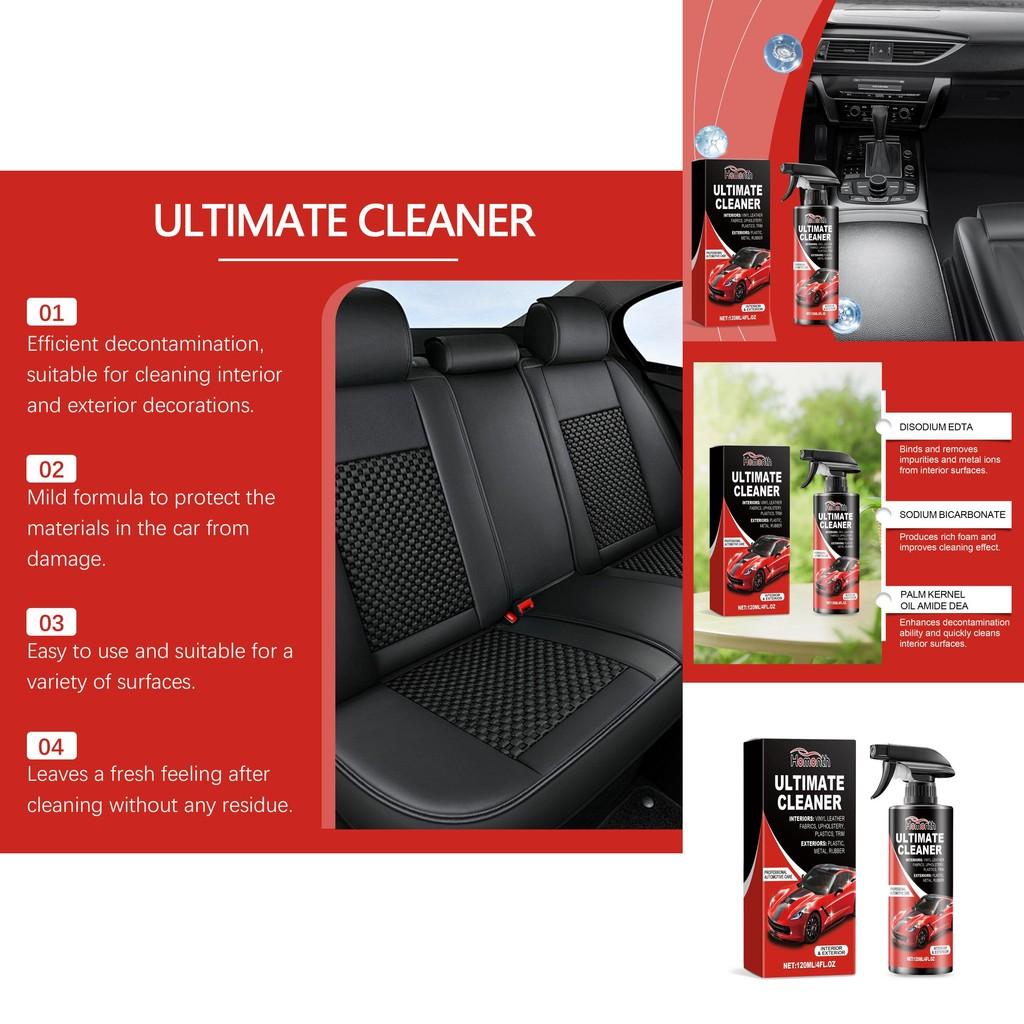 Homonth Nettoyant pour taches intérieures de voiture 120 ml Nettoyant multifonctionnel pour cuir et tableau de bord