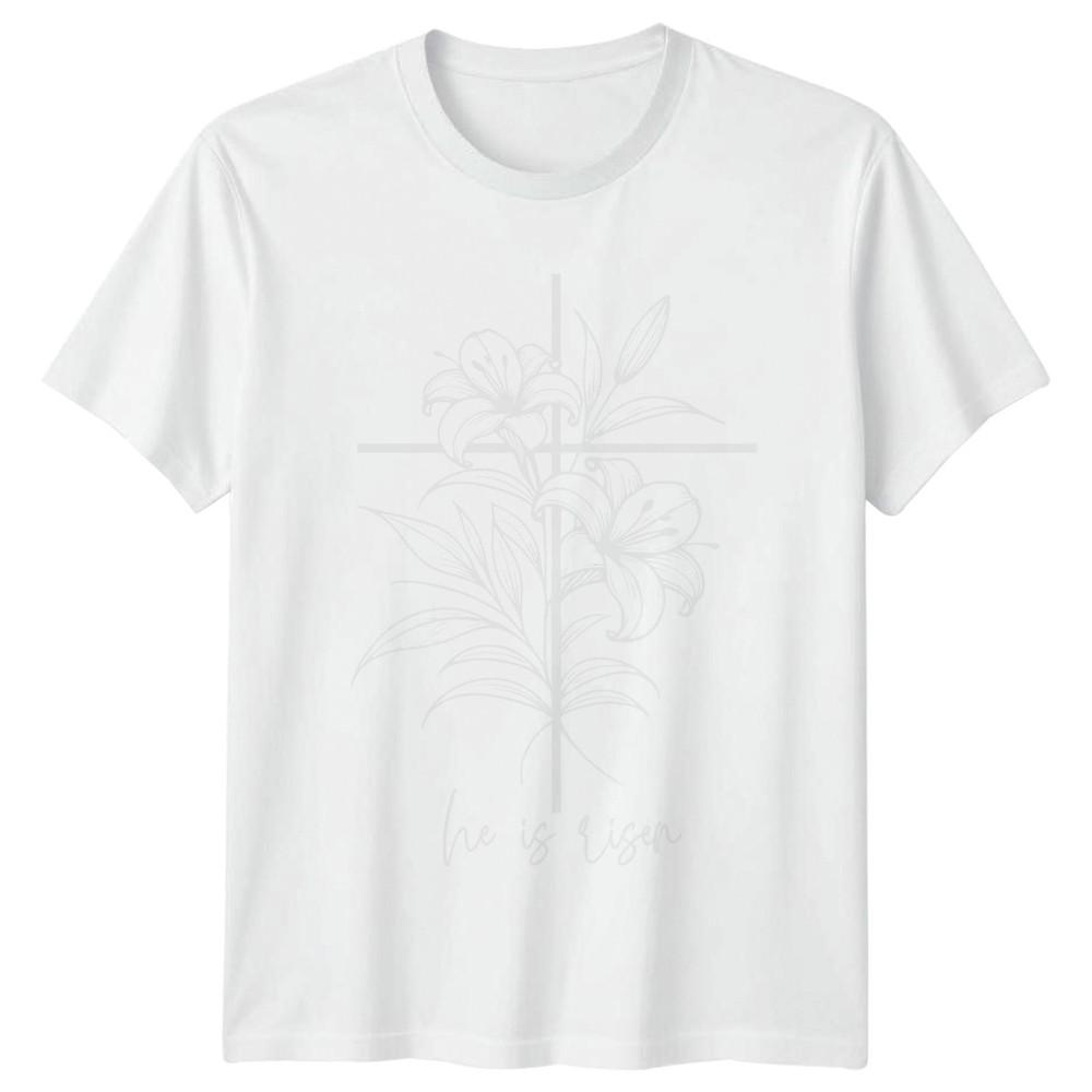 He Is Risen Unisexs TShirt Easter Floral Christian Easter Gift For Her S