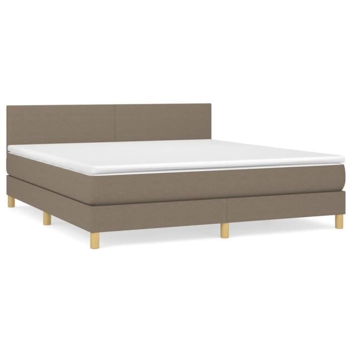 3140469 vidaXL Divan Bed with Mattress Taupe 160x200 Cm Fabric