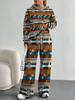 Bohemian Style European And American Autumn And Winter Casual Long-Sleeved Suit Women'S Hooded Sweater Trousers Suit