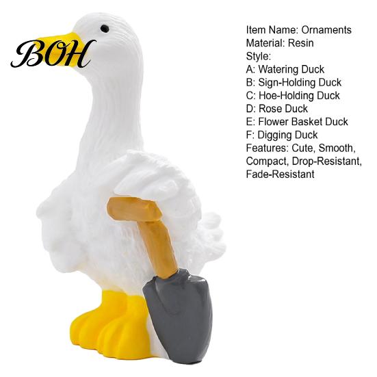 Decorative Garden Ornaments Mini Duck Figurine, Cute Farm Dolls, Small Desktop Resin Crafts for Flowerpots Car Dashboard Figurines, Micro Landscape