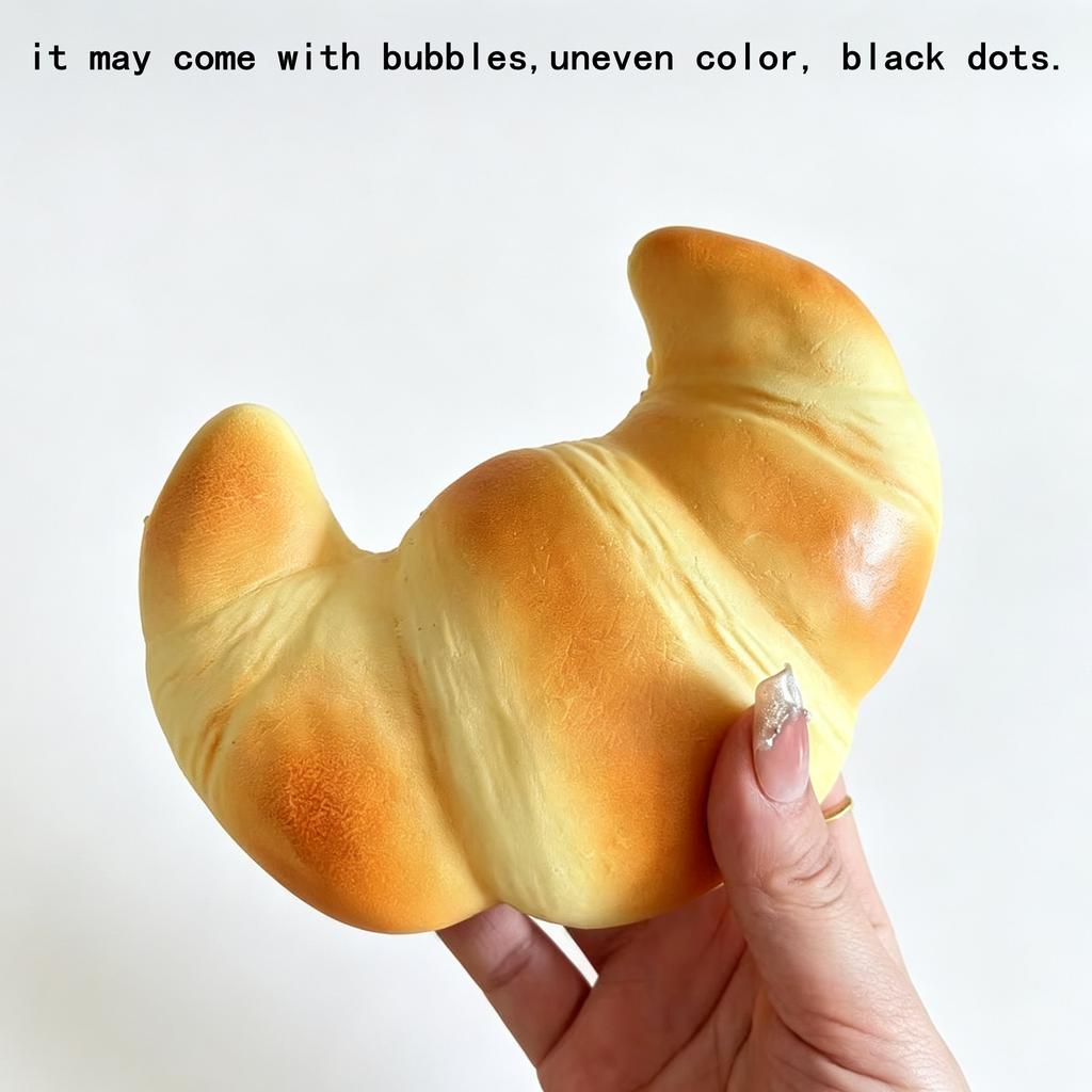 Squishy Croissant Knetspielzeug Langsam aufsteigend Sensorische Stressabbau-Spielzeuge Weiches Simulationsbrot Fidget Spielzeug Für Erwachsene Anti-Angst
