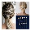 9-Piece Pearl Hair Pins Set - Small & Large Sizes - Bridal, Wedding, Party, Graduation, Kimono, Everyday Wear - Silver Tone
