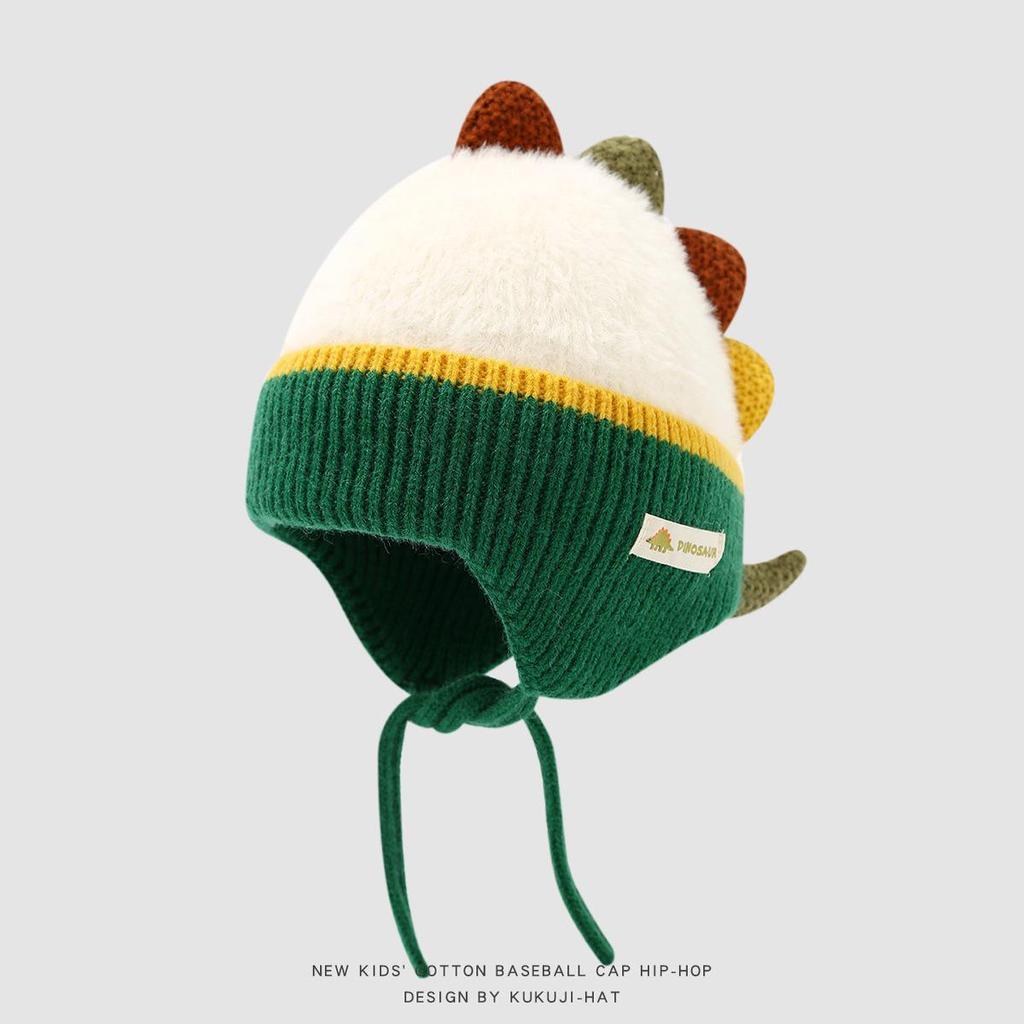 Dinosaur Knitted Winter Wool Hat: Warm, Cute & Colorful Ear Protection for Infants & Toddlers