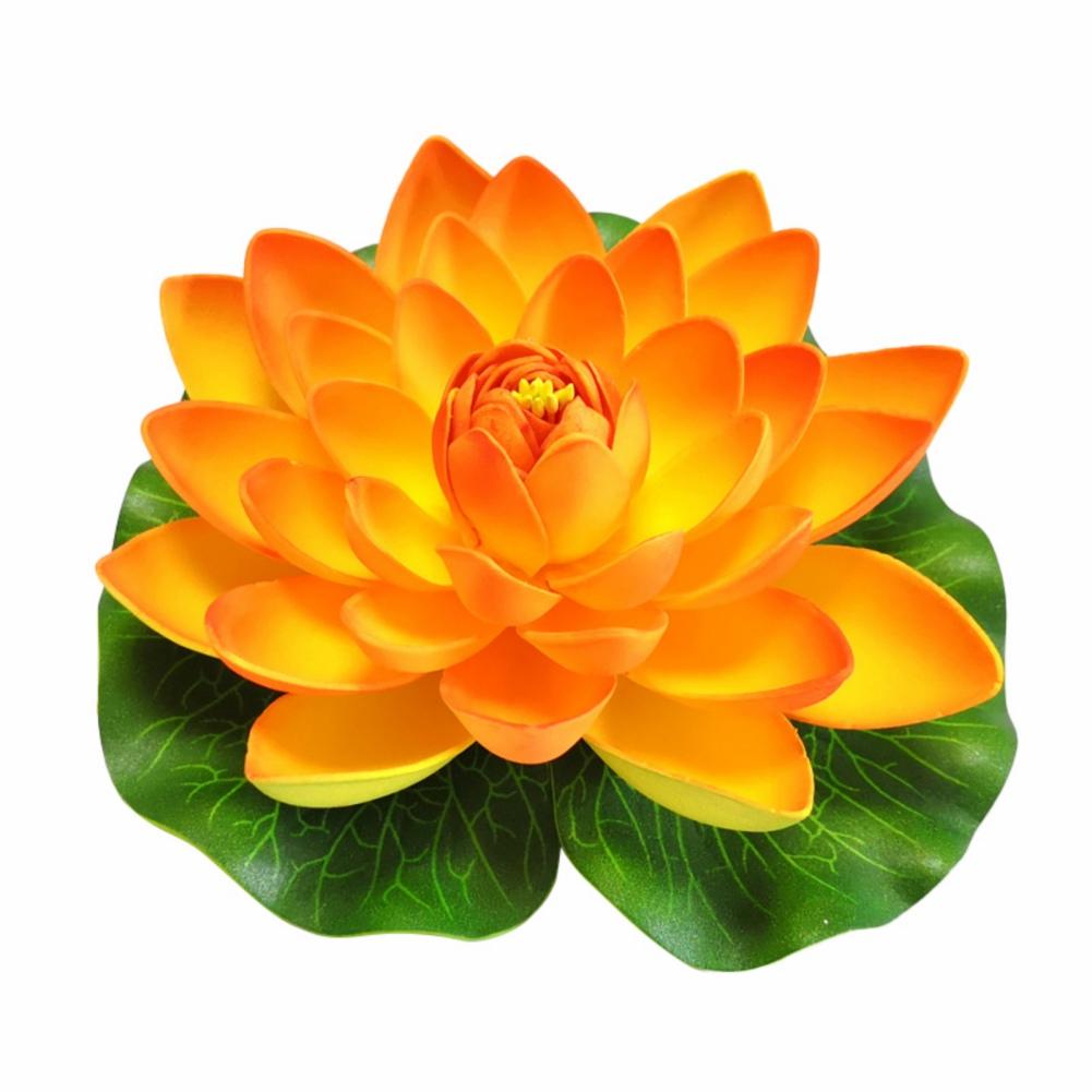 18cm Colorful Artificial Lotus Fake Floating Water Lily Flower Lotus Lifelike Micro Landscape Pond Plants Garden Pool Decor