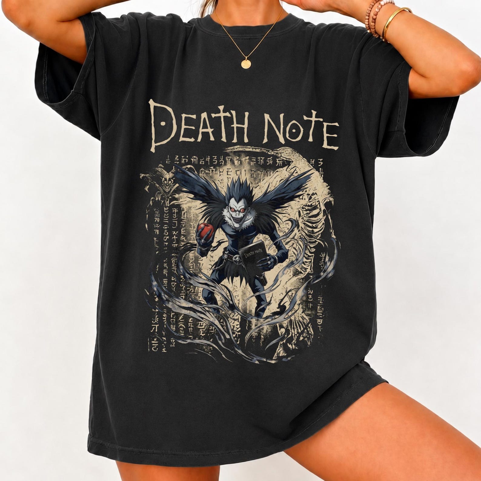 Death Note Ryuk Vintage Anime T-Shirt, Shinigami Graphic Tee, Manga Streetwear, Unisex Japanese Anime Shirt, Otaku Gift 3XL