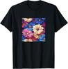 Aster Flower Pattern Graphic T-Shirt