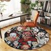 Halloween Horror Characters Fabric Panel - 100% CottonRound Non-Slip Chair Mat Chair Carpet for Office Rugs for Office Decor Gift For Valentine's Day