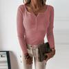 Womens Knitwear Long Sleeve V-neck Blouse Slim Solid Color Bottoming Knitted Top T-shirt Autumn Winter Pullover