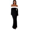 2025 French Fashion Color Block One-Shoulder Bodycon Mermaid Dress