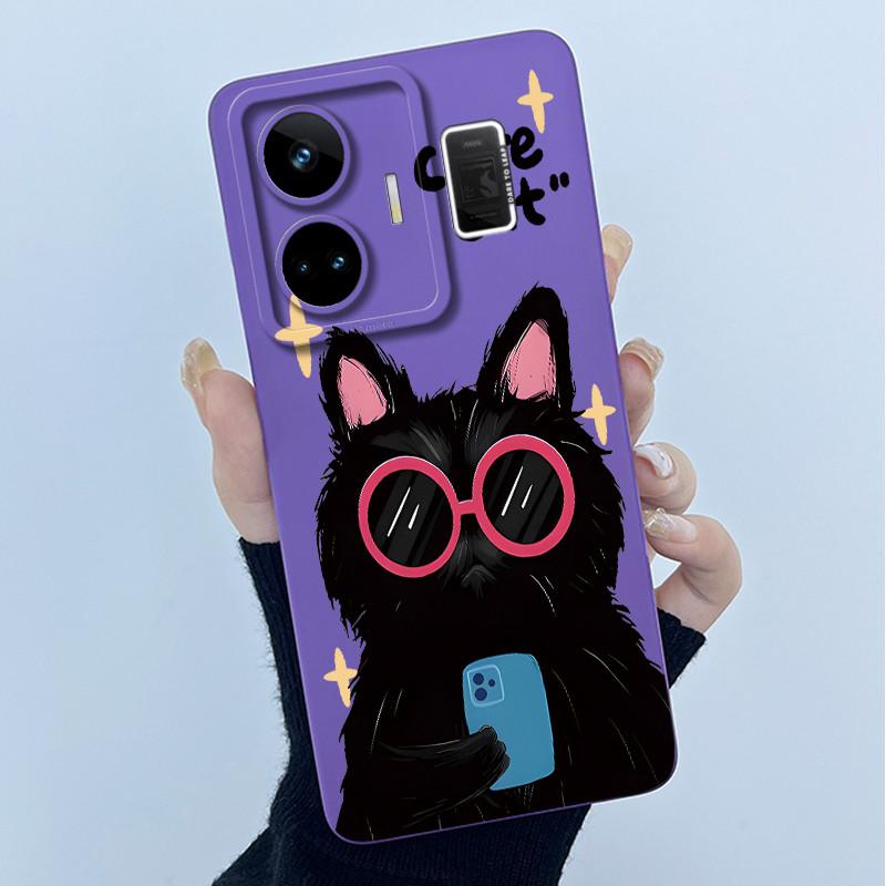 For Realme GT Neo 5 Case Funny Cartoon Cat Bumper Slim Soft TPU Shockproof Phone Case On For Realme GT Neo 5 Neo5 240W 5G Cover