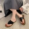 Korean version of fashion toe flat-bottomed slippers for women's summer wear 2025 new models for going out for leisure beach soft-bottom flip-flops