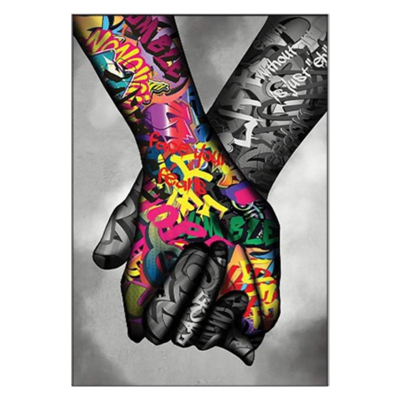 Graffiti Wall Art Finger Fist Canvas Painting Abstract Poster Street Pop Art Canvas Print Wall Pictures for Living Room Decor NO Frame