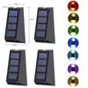 Decoration Solar wall lamp Led solar lights RGB Color Changing Waterproof Wall Lamp Solar Lighting For Walkway Fence Stairs