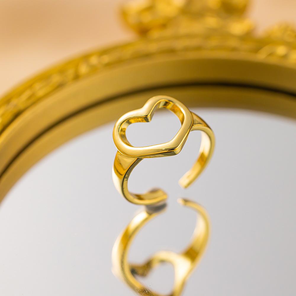Exquisite super flash zircon ring for girls, light luxury, high-end sense opening adjustable ring, simple real gold electroplating