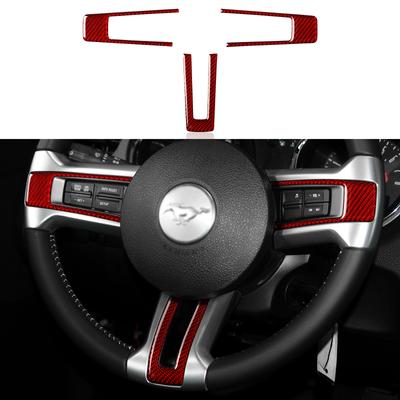 Für Ford Mustang 2009 2010 2011 2012 2013 2014 Zubehör Auto Lenkrad Aufkleber Aufkleber Carbon Fiber Innen Trim Abdeckung
