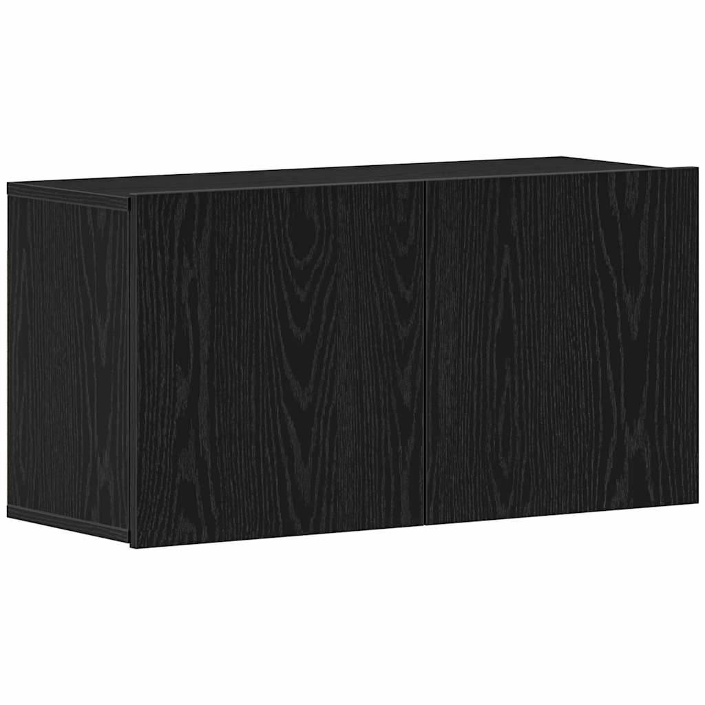 TV Cabinet Black Oak 80 x 30 x 41 cm Engineered Wood