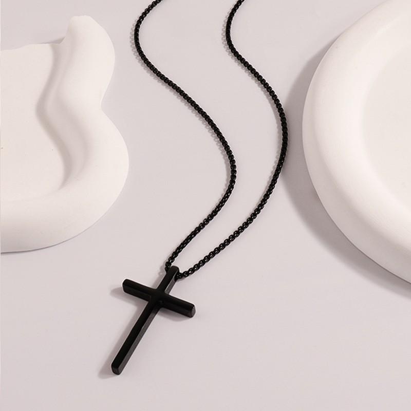 Titanium Steel Cross Necklace - Luxury Design for Women