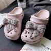 1 Set Faux  Diy Accessories  Elegant Bow Shoes Decor Suitable For Hole Shoes And Sandals Holidays Party Gifts