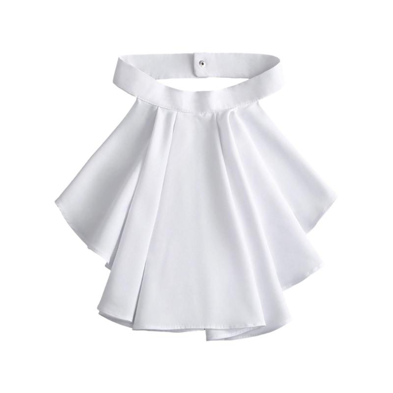 Элегантный плиссированный воротник Съемный многослойный шейный аксессуар Для женщин мужчин детей Удобный Полиэстер Мода белый