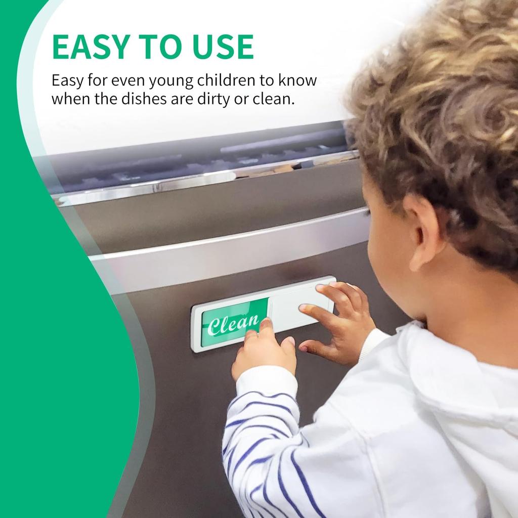 Dishwasher Magnet Clean Dirty Sign,Kitchen Deco/Easy to Read & Slide Dishwasher sign Indicator Sign,Strong Magnet Options Indicator Tells Whether