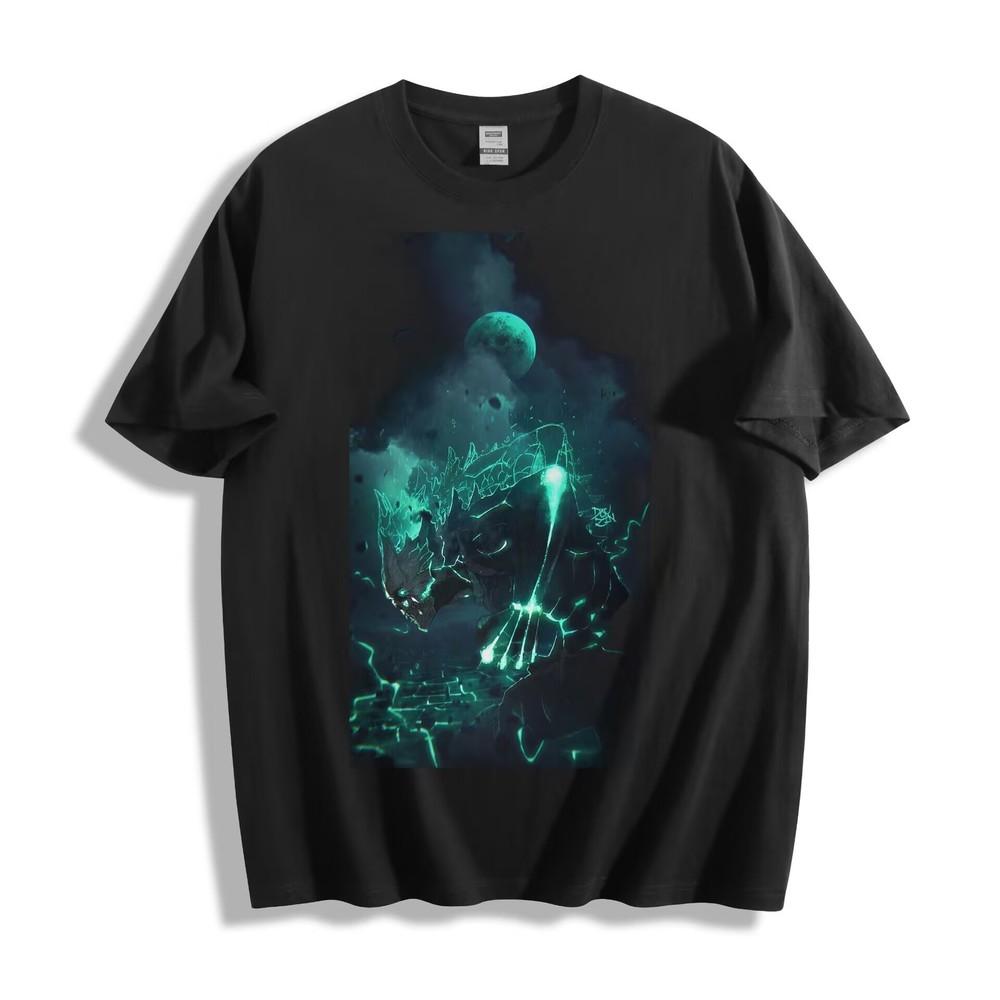 Kaiju nr. 8 Mystisk skapning T-skjorte - Glødende blågrønt design Unisex T-skjorte