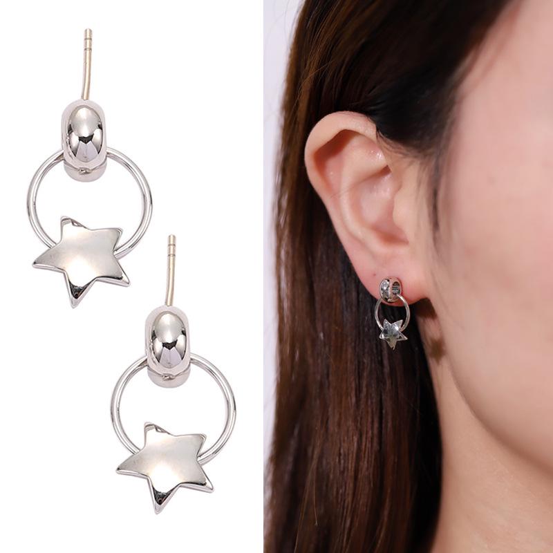

S925 Silver Needle Women s Heart & Round Stud Earrings - Cute Mini Ear Drops
