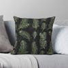 Watercolor Pine Branches Square Pillowcase Polyester Linen Velvet Printed Zip Decor Home Cushion Cover