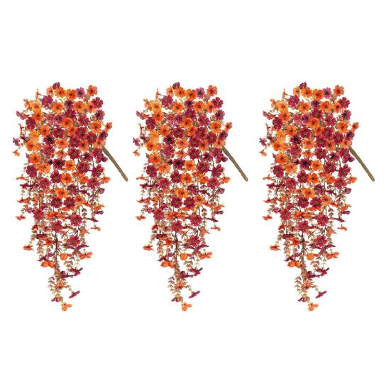 1/2/3/4Pcs Fall Hanging Artificial Violet Flower UV Resistant Realistic Fake Flower Wedding Party Indoor Outdoor Garden Wall Hanging Faux Flower