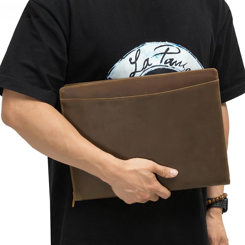 Sac en cuir véritable Style haut de gamme Mallette d'affaires Pochette