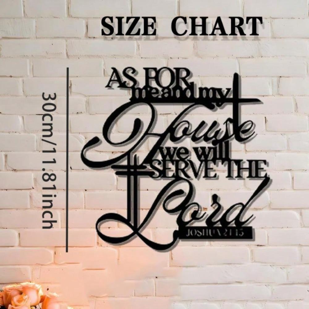 

2D Religious Metal Wall Art Christian Cross Handwritten Font Personalized Home Decor Gift чёрный